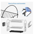 2 Tier Drainer Metal Dish Rack For Kitchen